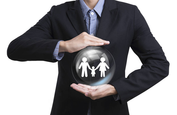empleados de negocios que protegen el concepto de atención al cliente familia, vida
 - Foto, Imagen