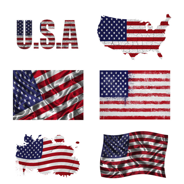 Colagem de bandeira americana
 - Foto, Imagem