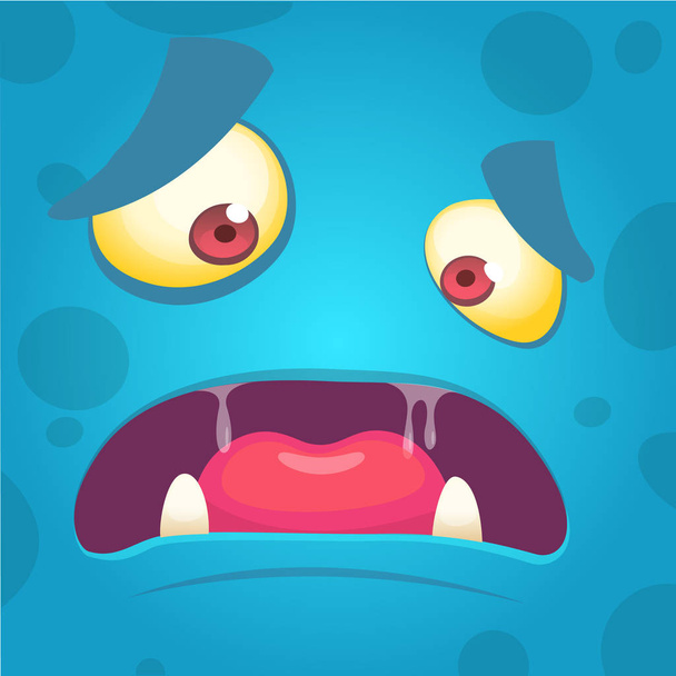 Cartoon angry monster face avatar. Vector illustration - Vector, Image