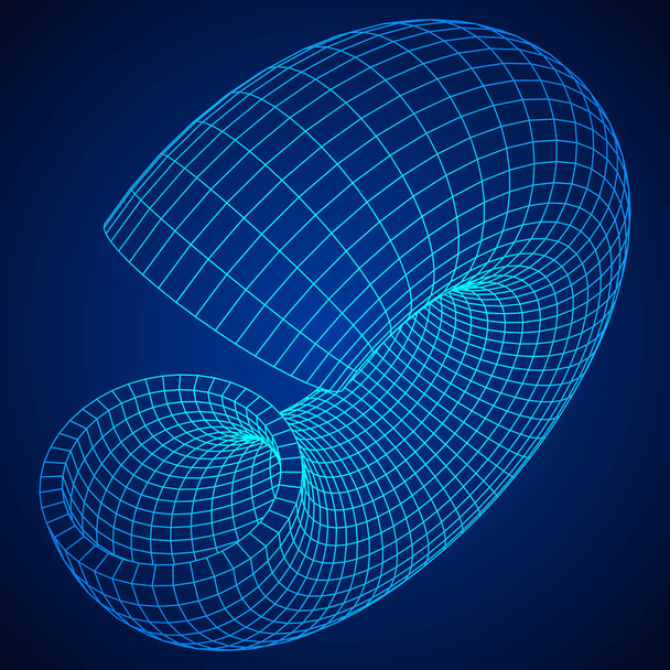 Abstract wireframe torus slice donut. - Vector, Image