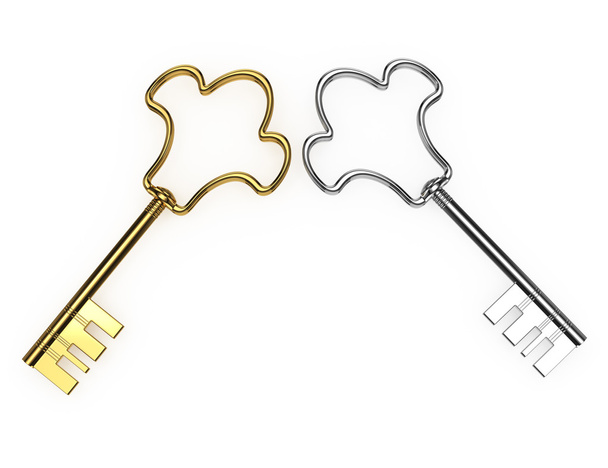 złote i srebrne klucze - Zdjęcie, obraz