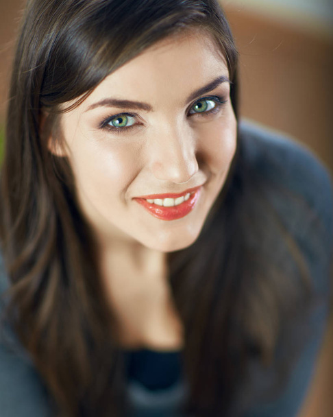Close up face portrait of smiling girl. - Foto, Imagem