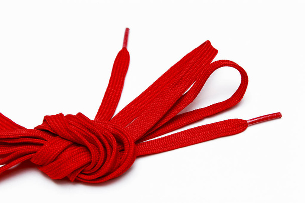 Shoe laces red - Fotoğraf, Görsel