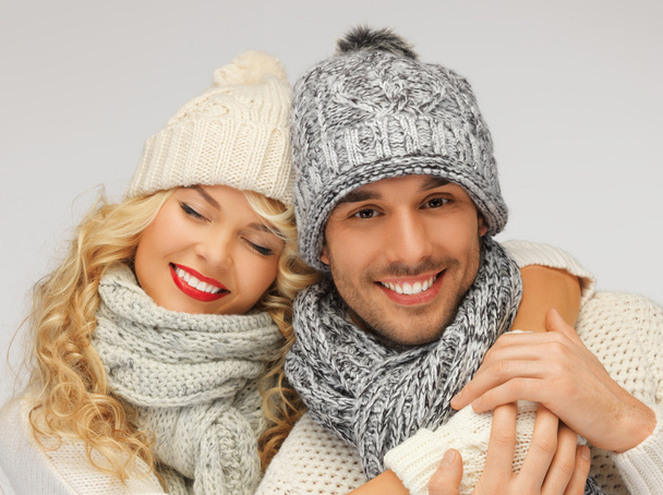 Family couple in a winter clothes - Foto, imagen
