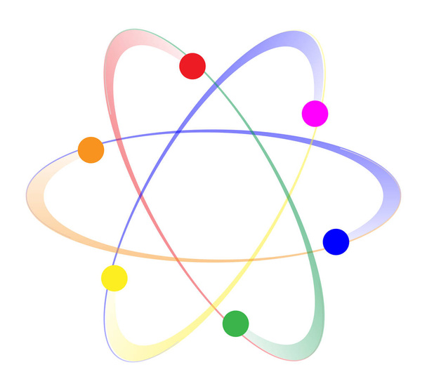 LGBT Whirling Atoms - Vector, Image