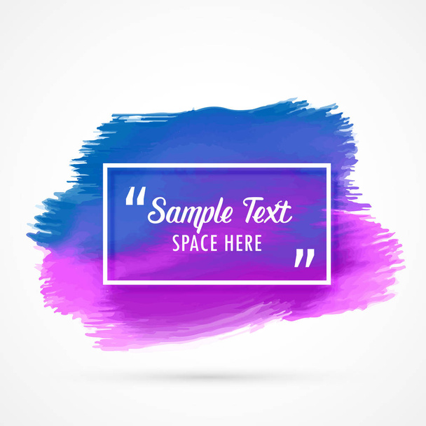 blue purple watercolor stain vector background with text space - Вектор, зображення