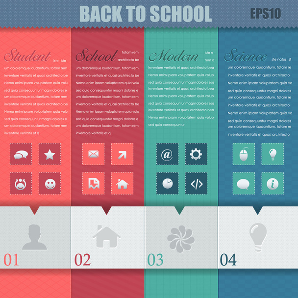 Vector Background School Concept Number Options Banner & Card - Vecteur, image