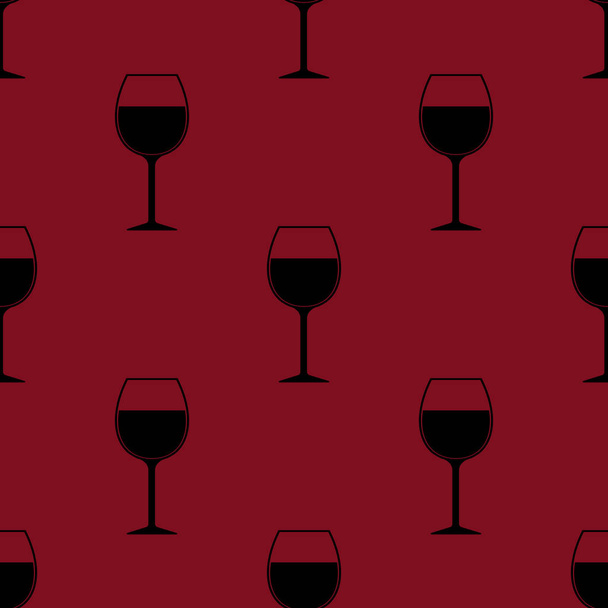 Silhueta de vidro de vinho sem costura padrão em Bordeaux vermelho
 - Foto, Imagem
