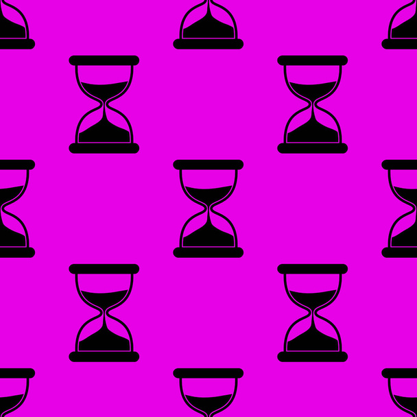 Černá silueta přesýpacích hodin bezešvé vzor na růžové - Fotografie, Obrázek
