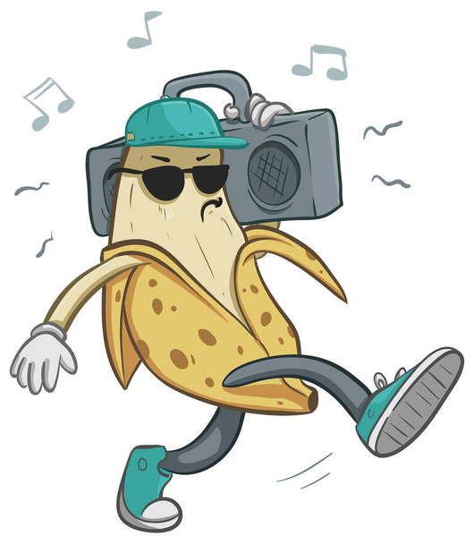 ラッパーのクレイジー バナナ - ベクター画像