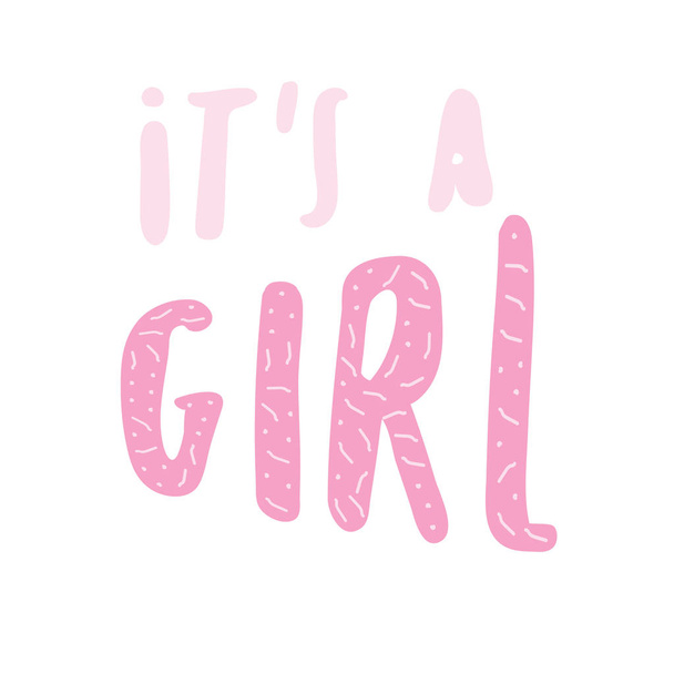 its a girl typographic banner - Vector, Image
