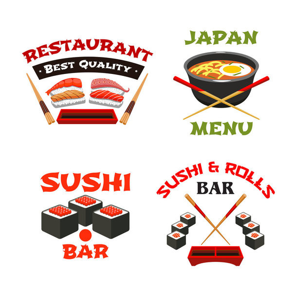 Το πρότυπο εικονίδια διάνυσμα του εστιατόριο Ιαπωνική Σούσι - Διάνυσμα, εικόνα
