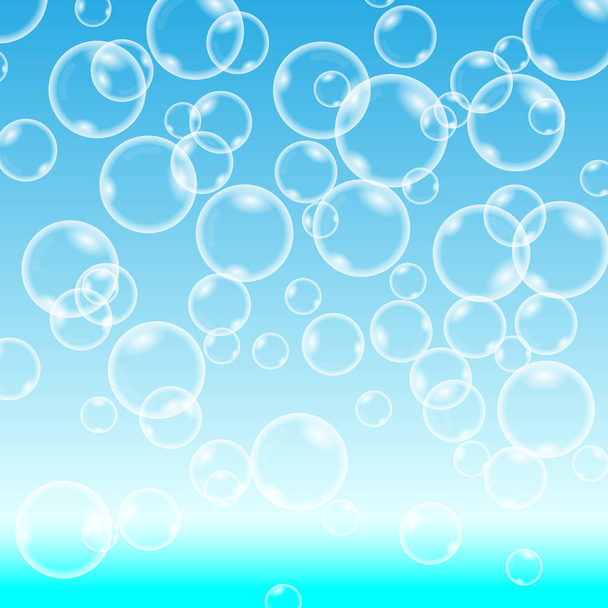 Vector Bubbles on Blue Background. - ベクター画像