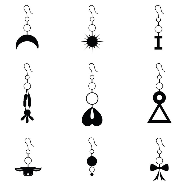 the earrings icon set - Vector, Image