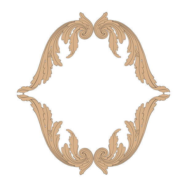 Ornament vector in baroque style for filigree - Vector, Image
