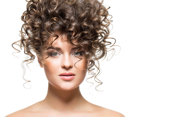 Woman with curly hairdo - Photo, Image