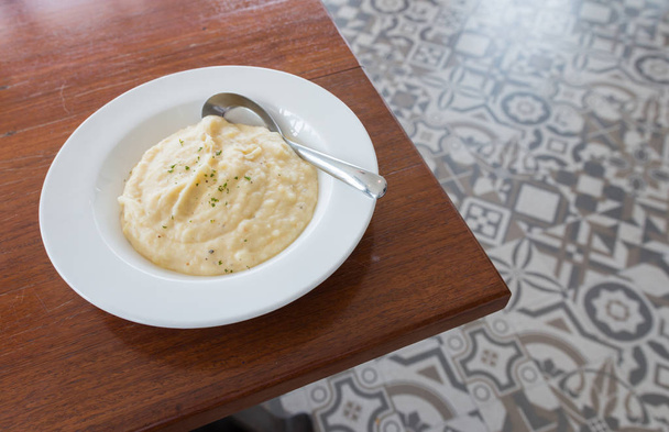 mashed potato with a spoon - Valokuva, kuva