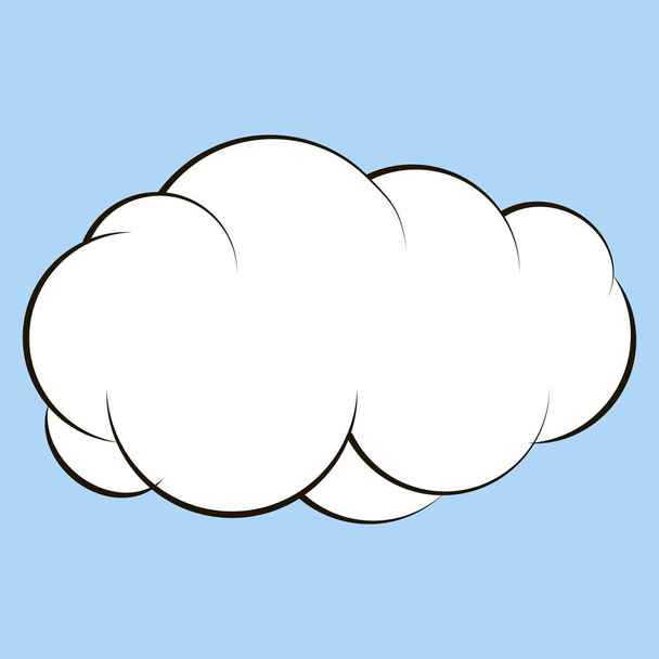 Cartoon wolk voor comics, vector schets van volumineuze wolk, voor spraak en denken in popart achtergronden - Vector, afbeelding