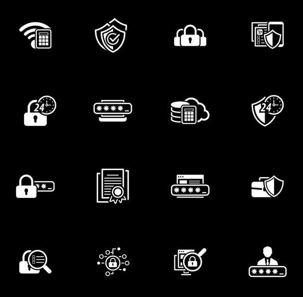Flat Design Security and Protection Icons Set. - Vektor, obrázek