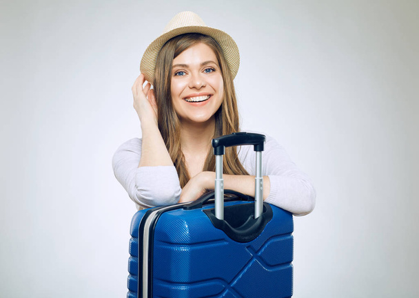  Portrait of smiling woman before traveling.  - Foto, Bild