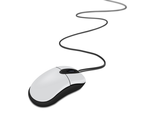 Gray mouse with cable - Photo, Image