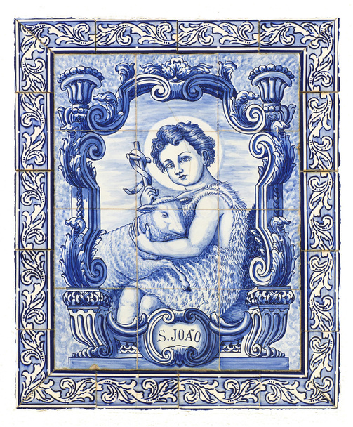 Ősi portugál csempe, Szent János - Fotó, kép