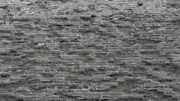 Starożytne miasto Wielki Mur tekstury.Pogodowanie muru. - Materiał filmowy, wideo