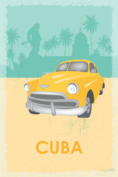 Cuba cartaz retro
 - Vetor, Imagem