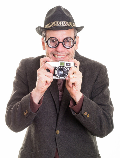 Funny Man Taking a Photograph - Foto, imagen
