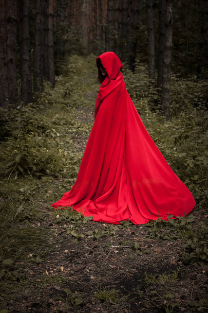 Halloween concept. A witch in a hoodie - Zdjęcie, obraz
