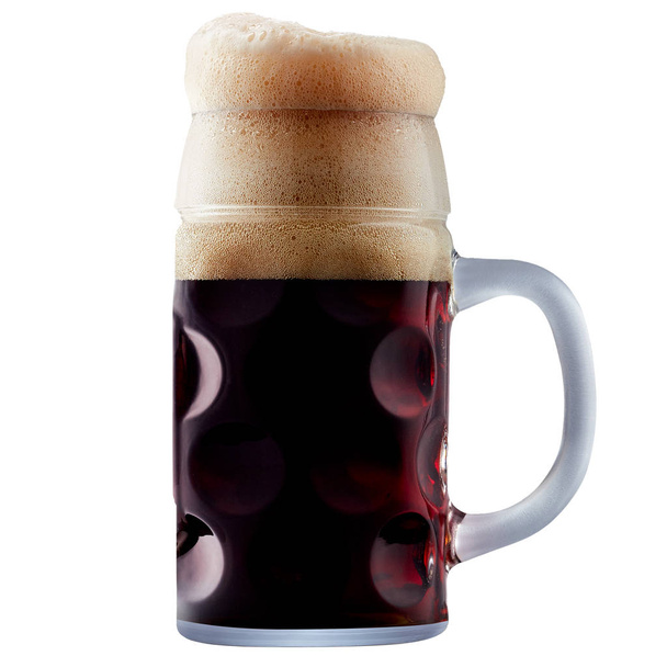 Mug of frosty dark beer with foam - Fotografie, Obrázek