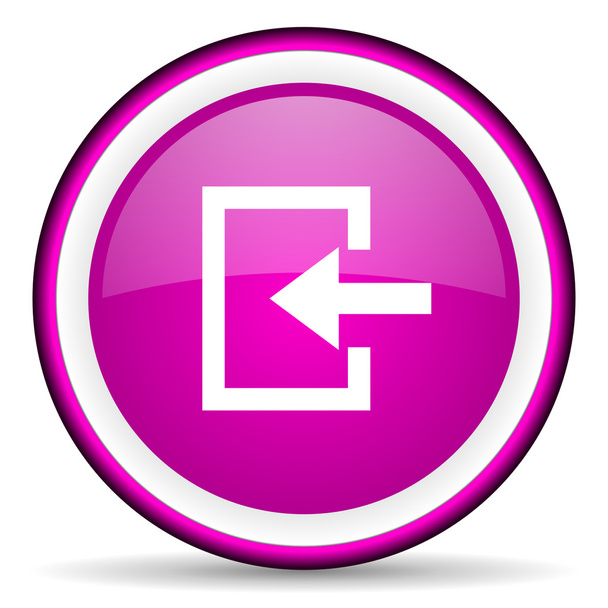 enter violet glossy icon on white background - 写真・画像