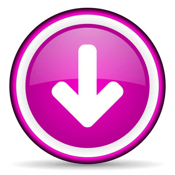 arrow down violet glossy icon on white background - Φωτογραφία, εικόνα