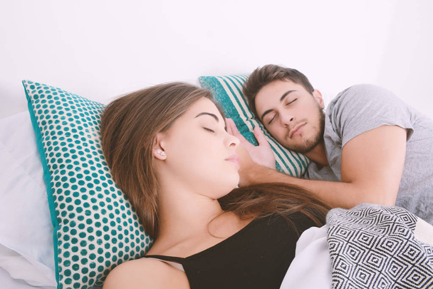 Couple sleeping in bed. - Fotografie, Obrázek