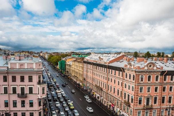 Saint Petersburg, view to Nevsky Prospect from roof top, downtown, old town of St.Petersburg - Fotó, kép