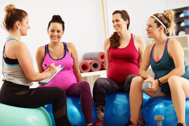 Group of pregnant women during fitness class - Фото, изображение