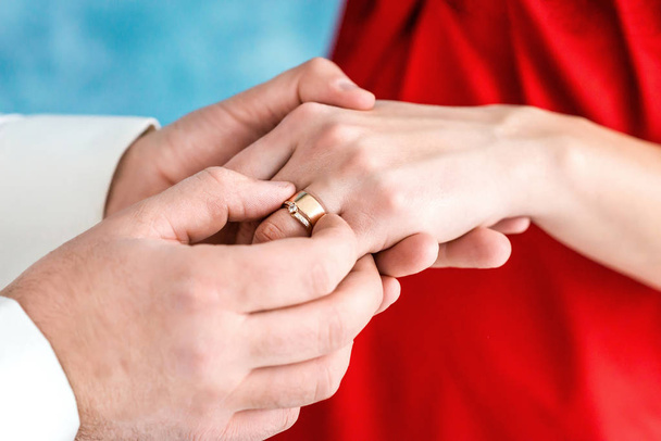 Ring on brides finger - Photo, Image