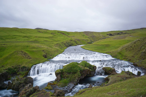 Маунтін-В'ю Skogarfoss водоспад, Ісландія. - Фото, зображення