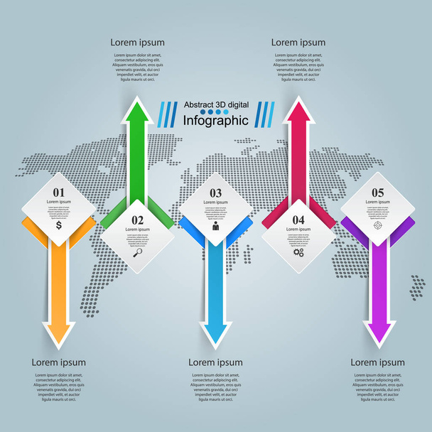 Business maps Infographics origami style Vector illustration. - Vector, Image