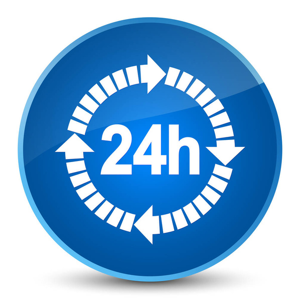 24 時間配信アイコン エレガントな青い丸いボタン - 写真・画像