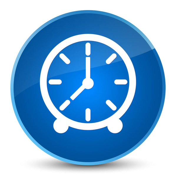 Uhr Symbol eleganter blauer runder Knopf - Foto, Bild