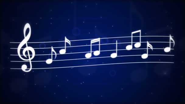 Dancing music notes on a blue background - Footage, Video