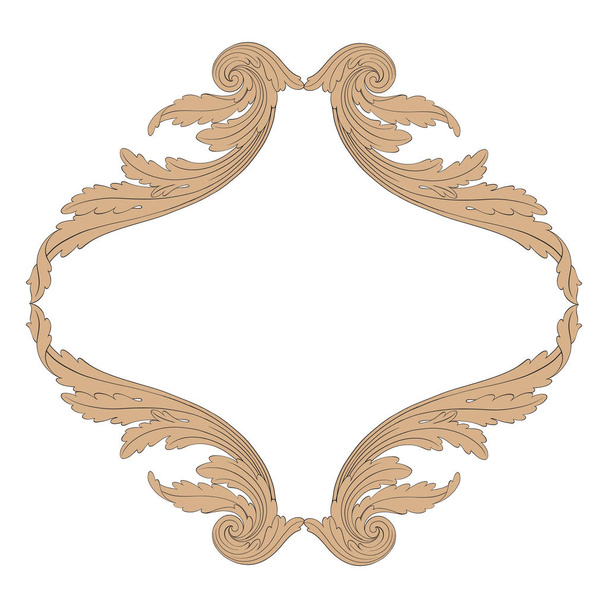 Vintage ornament vector in baroque style for filigree  - Vector, Image