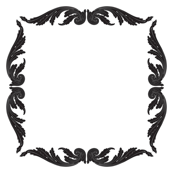 Винтажный вектор орнамента в стиле барокко для филиграней
  - Вектор,изображение