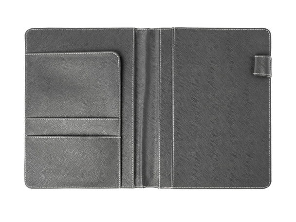 Capa de couro aberta de notebook aglutinante
 - Foto, Imagem