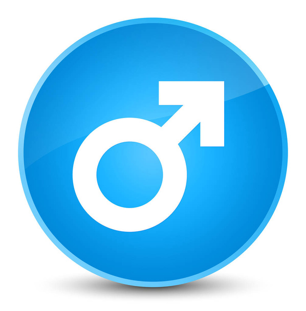 Символ мужского знака элегантная голубая круглая кнопка
 - Фото, изображение