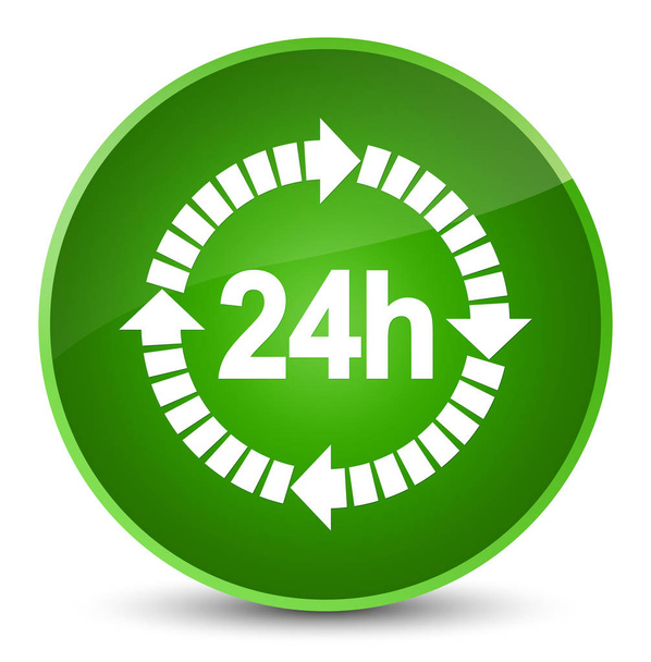 24 órás kiszállítás ikon elegáns zöld kerek gomb - Fotó, kép