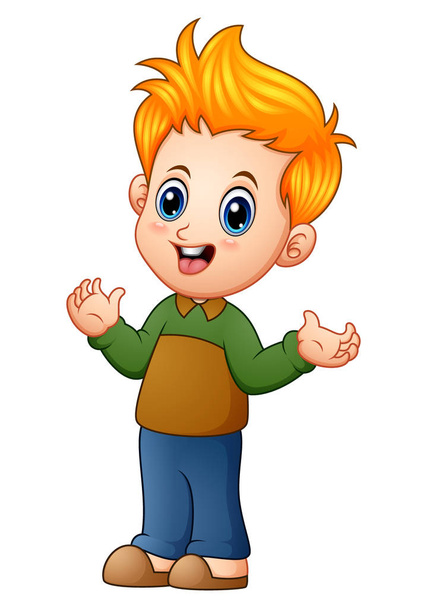 Cute little boy cartoon - Vector, Image