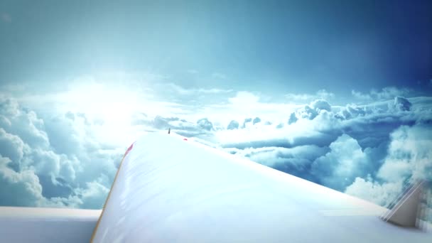 samolot przelatujący nad chmurami - Materiał filmowy, wideo