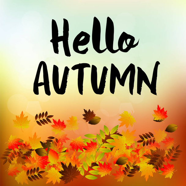 Autumn typographic. Fall leaf. Vector - Wektor, obraz